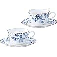 Noritake ノリタケ カップ & ソーサー ( ペアセット ) ( コーヒー ティー 兼用) 220cc ブルーソレンティーノ 2客 ボーンチャイナ P59387A/4562