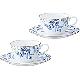 Noritake ノリタケ カップ & ソーサー ( ペアセット ) ( コーヒー ティー 兼用) 220cc ブルーソレンティーノ  2客  ボーンチャイナ P59387A/4562