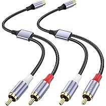 Amazon | MOSWAG RCA ケーブル Y型分岐 RCA分岐ケーブル1オス- 2メス