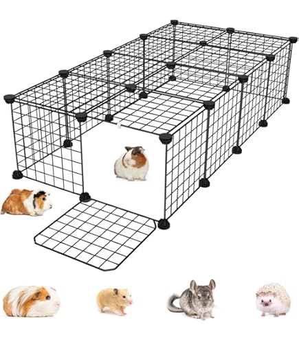 Bunny Cage SONGMICS Guinea Pig Cages, Metal Grid Small Animal