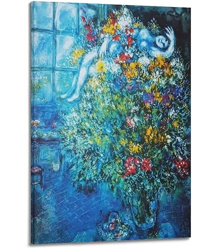 シャガール複製画 マルク シャガール絵画「芸術家と恋人」作品証明書 展示用フック 限定