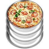 4 Pack 12 Inch Pizza Tray, Stainless Steel Pizza Oven Baking Tray, Round Pizza Baking Sheet, Pizza Cooking Plate for Roasting