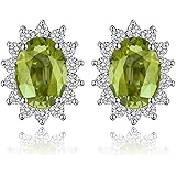 JewelryPalace イヤリング Kate Middleton's ケイトミドルトン Diana プリンセス 天然石 キュービックジルコニア 婚約 周年 お祝い ピアス スターリング シルバー925 ホワイトゴールドメッキ ゴールドメッキ ピン