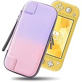 Switch lite ケース ニンテンドースイッチライトケース Emekon グラデーションカラー キャリングケース 持ち運び便利/軽量/耐衝撃/可愛い ゲームカード10枚収納 ジョイコン 全面保護 ストラップ付き