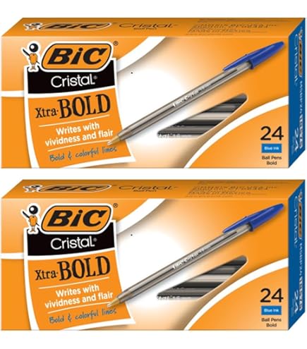 Amazon | BIC MSB11BE Cristal Xtra ボールド ボールペン ブルーインク
