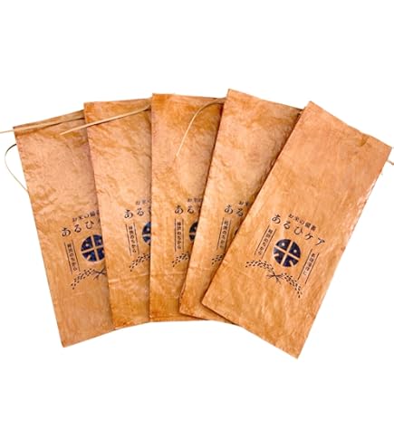 Amazon｜[あるひケア] 米袋 30kg 3枚入り 柿渋 撥水 防虫 抗菌 防腐