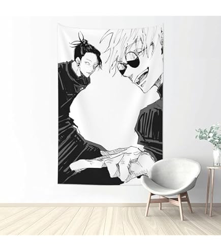 Amazon.co.jp: 呪術廻戦 五条悟 夏油傑 家入硝子 タペストリー 壁掛け