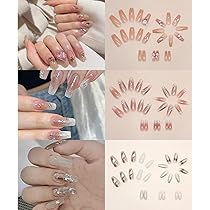 Amazon | 6パック（144個入り）ネイルチップ 人気 ミディアムデザイン