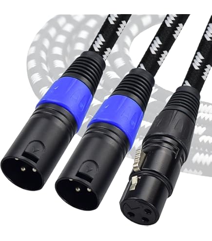 Amazon.co.jp: Mugteeve XLRスプリッター Yケーブル メス2本からオス1