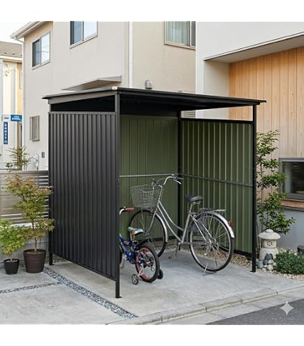 Amazon.co.jp: テラス屋根 幅377×奥行266×高251cm 亜鉛メッキ鋼 4本柱