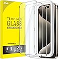 JETech Screen Protector for iPhone 15 Pro Max 6.7-Inch, Tempered Glass Film with Easy Installation Tool, Case-Friendly, HD Cl