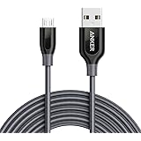 Anker PowerLine+ Micro USBケーブル【2重編込の高耐久ナイロン素材 / 結束バンド付属】急速充電 高速データ通信対応 Xperia、Nexus、Galaxy、Android 各種、その他USB機器対応 (3.0m グレー)