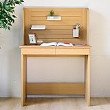 [山善] デスク 勉強机 組立簡単 (フックを穴にカチッとはめるだけ/工具不要) 2口コンセント付き 幅84.2×奥行50×高さ120.5cm (タブレットスタンド/トレイ/ペンスタンド/引き出し付き) ジョイントデスク ナチュラル KJD-8550