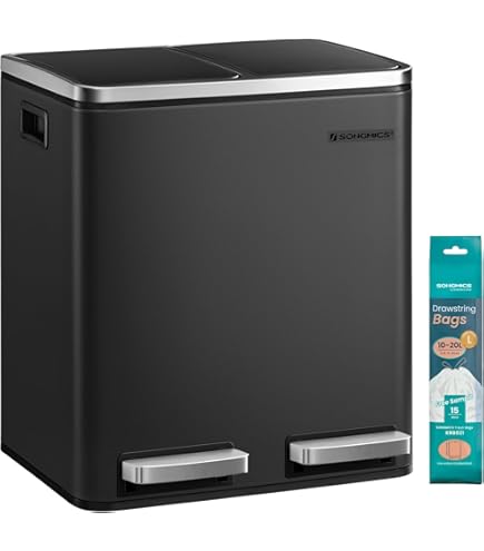 Amazon.co.jp: TZAVE ゴミ箱 ふた付き 分別 2×20L（ゴミ袋2ロール付き 