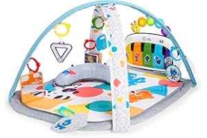 Baby Einstein 4-in-1 Kickin' Tunes Music and Language Play Gym and Piano Tummy Time Activity Mat