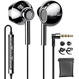 【新登場モデル】マイク付きイヤホン 有線 インナーイヤー型イヤフォン HD通話可能 QUADダイヤフラム デュアルドライバー構造 重低音重視 ハイレゾ相当の高音質 リモコン(3ボタン)付 音量調整 3.5mmプラグ iPhone/Android/PC
