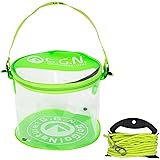 Amazon Amazon限定ブランド ジージーエヌ G G N Go Go バッカン 釣り 透明バッカン 折りたたみ バケツ 水汲み ロープ イエロー 約25 25 cm ジージーエヌ G G N スポーツ アウトドア