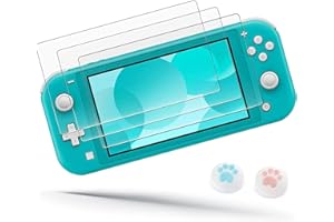 Chayoo Switch Lite用 ガラスフィルム【3枚セット】switchライト 保護フィルム 強化 ガラス ブルーライトカット 日本旭硝子素材 強靭9H 高透過率 撥水撥油 気泡防止 指紋防止 飛散防止 目の疲れ軽減 貼り付け簡単 親指グリッ