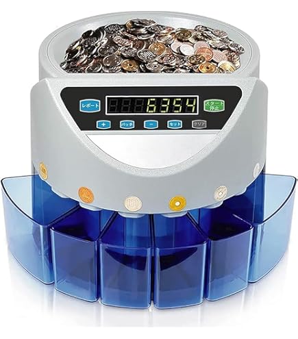 中古 コインカウンター 自動 ポータブル 硬貨 計数機 電動 高速 高速コインカウンター 日本語説明書付 硬貨計数機 マネー
