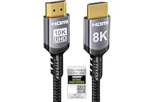 Sniokco 10K 8K 4K HDMI 2.1 ケーブル 2M、認証済み48Gbps超高速HDMI® ケーブル 0.01ms 4K 240Hz 165Hz 120Hz 8K 60Hz 2K 165Hz eARC Dolby Atmos Netflix HDCP 2.3 2.2 DTS:X HDR10+ VRR 対応テレビ モニター プロジェクター Roku Sky-Q PS5 Xbox