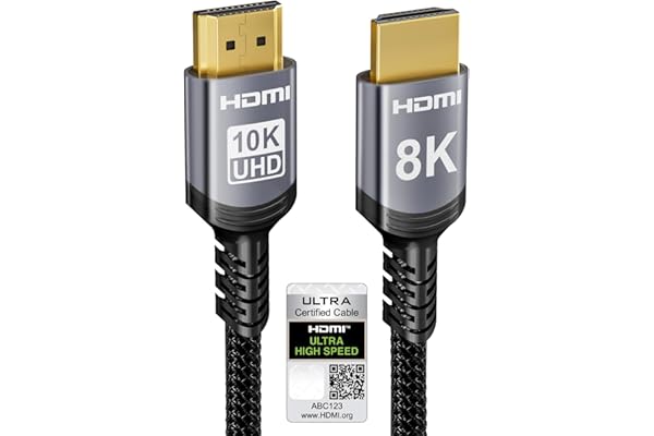 Sniokco 10K 8K 4K HDMI 2.1 ケーブル 2M、認証済み48Gbps超高速HDMI® ケーブル 0.01ms 4K 240Hz 165Hz 120Hz 8K 60Hz 2K 165Hz eARC Dolby Atmos Netflix HDCP 2.3 2.2 DTS:X HDR10+ VRR 対応テレビ モニター プロジェクター Roku Sky-Q PS5 Xbox