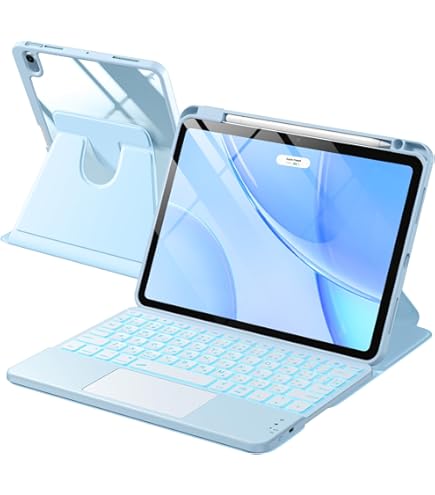 ifacemall ipad キーボード付きケース iPad用 キーボード付きケース 一体型／着脱式 選択可能 高さ調節 360