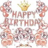 G&H 風船 誕生日 飾り付け セット（45点） happy birthday バルーン バースデー バルーン ローズゴールド ゴールド 王冠 風船 男女兼用