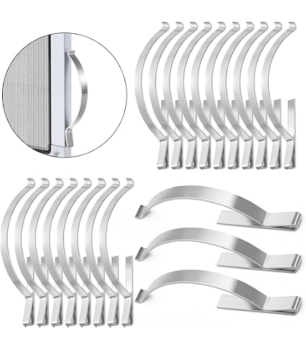 E.H.C. Gray Window Screen Clips - 10 Pack With Hardware, Choose Your Offset Size (1/16" Offset)