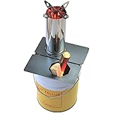 LIFTOFF ロケットストーブ 『焚火缶』 お庭セット 20Lペール缶付き(φ120煙突) | 缶にポン置き加工なし | 煙が少なく良く燃える 薪ストーブ
