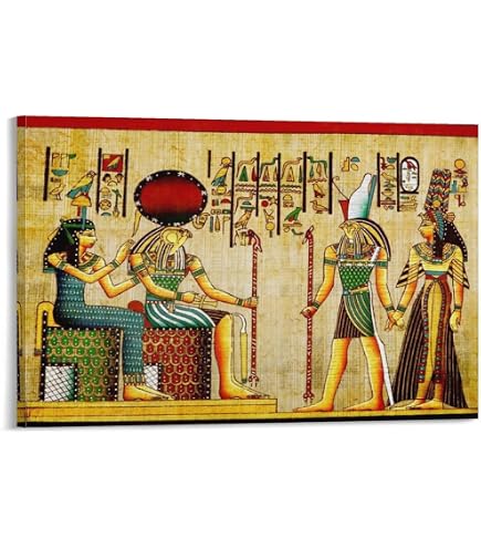 エジプト　パピルス　壁画風　ポスター Amazon.co.jp: 古代エジプトパピルスHieroglyphics図アートプリント