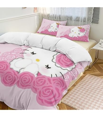 Amazon｜ハローキティ ヒョウ柄 布団カバー 3点セット シングル