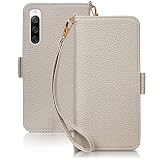 SZJAMIE Xperia 10 IV ケース 手帳型 SO-52C SOG07 手帳型ケース ソニー エクスペリア10iv カバー おしゃれ 可愛い 人気 耐衝撃 カード収納 純正 財布型 お洒落 シンプル 全面保護 横置きスタンド機能 ストラップ付き(Xperia 10 IV 第4世代 (SO-52C/SOG07)対応,グレー)