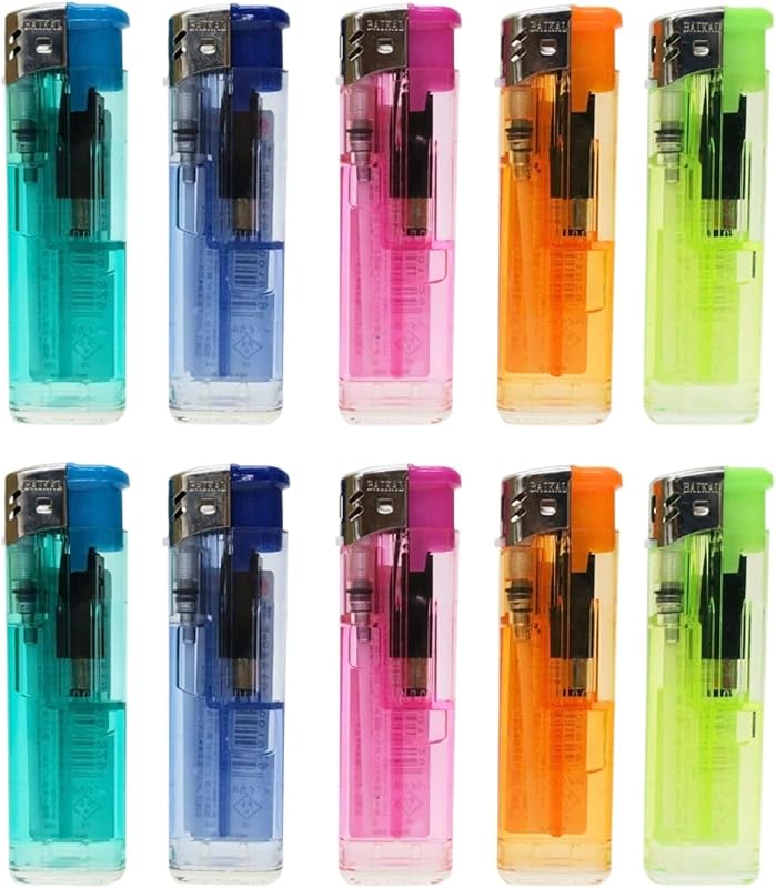 電子ライター プッシュ式 BAIKAL(バイカル )【まとめ買い10個セット】各色2個