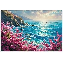 青色系 波と空の風景 絵画海 青色系 波と空の風景 絵画海 青色系 波と空の風景 絵画海