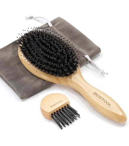 Amazon | BESTOOL ヘアブラシ 豚毛 くし 木製 櫛 パドルブラシ メンズ