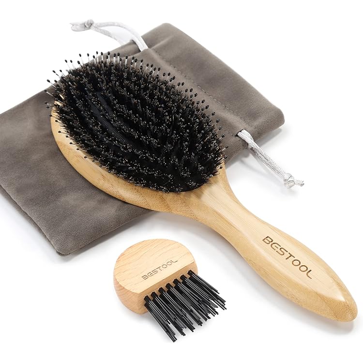 Amazon | BESTOOL ヘアブラシ 豚毛 くし 木製 櫛 パドルブラシ メンズ