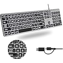 Amazon | MACALLY 有線キーボード Mac用 (USB C + A) - 大文字プリント