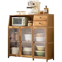 Amazon｜Auyyhui 食器棚 キッチン収納棚 キッチンカウンター