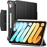 ESR iPad mini6 ケース 2021 三つ折りケース iPad mini6 カバー 8.3インチ 2021モデル 半透明 スマートケース 留め具付き 三つ折りスタンド オートスリープ/ウェイク対応 Pencil 2のペアリング・充電対応 ブ