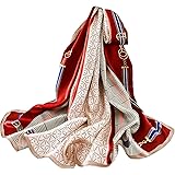 [Acebling]ストール スカーフ 女性 誕生日 プレゼント レディース ギフト uvカット 紫外線防止 シルク 大判 結婚式 お祝い 長方形 サイズ180*90cm ギフト包装 (カーキー)