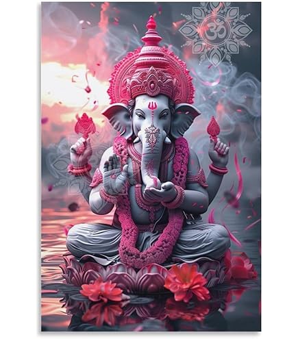 Amazon.co.jp: 象の頭神仏ガネーシャ ポスター アートパネル