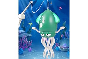 JOYSTECH イカ おもちゃ 動くダンシング 踊るタコ LED音楽付き ダンシングイカ 自動障害物回避 子供向け USB充電式 知育玩具 SNS 癒し イカのおもちゃ ロボット！ゆらゆらイカちゃん 触手がリズミカルにダンス 安全設計で幼児も安心 誕生日プレゼント (グリーン)