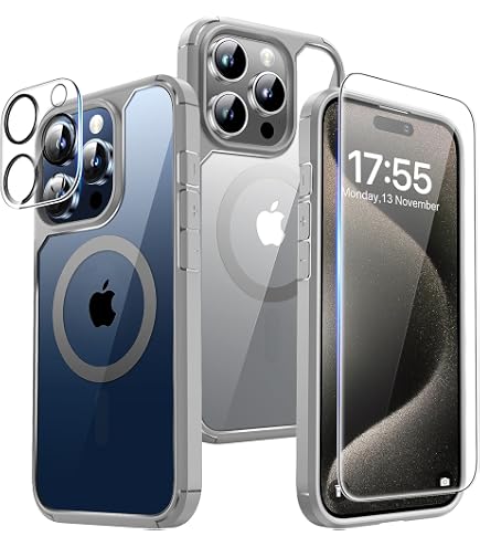 Amazon.co.jp: TAURI 5イン1 iPhone 15 Pro用ケース クリア [黄ばみ