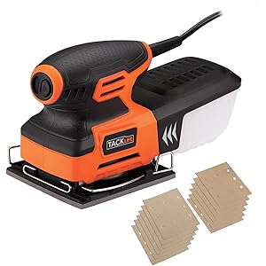 TACKLIFE サンダー 240W 15000RPM オービタルサンダー 低振動 高集塵 12枚サンドペーパー DIY…