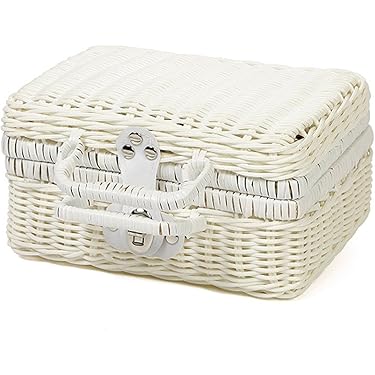 【美品】ピクニックバスケット 蓋付き ホワイト Amazon.co.jp ほしい物ランキング: ピクニックバスケット で