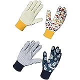 LabWiGBL Womens Gardening Gloves 2 Pair Pack for Planting Weeding Seeding Pruning Branches, Non-Slip Yard Work Garden Gloves