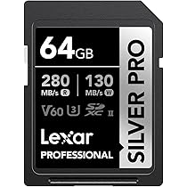 Amazon | Lexar Professional SDXC 64GB SILVER PRO UHS-II V60 最大