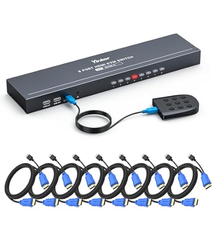 Amazon | 8ポートラックマウントKVMコンソール 統合VGA KVMスイッチ 17