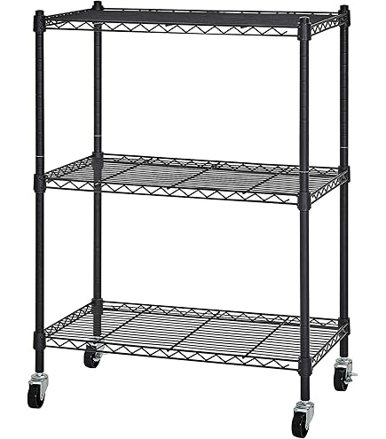 Amazon｜IZEUK スチールラック キャスター付き 4段 高さ伸縮メッシュ
