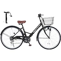AIJYU CYCLE 自転車 シティサイクル 26 インチ 折りたたみ自転車 空気入れ付属 シマノ6段ギア [TS26B]